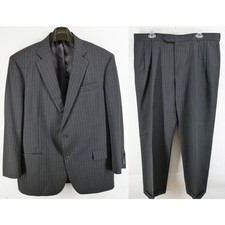 Brooks Brothers 1818 Madison Suit Pinstripe Gray 46R 41W Wool Trabaldo Togna