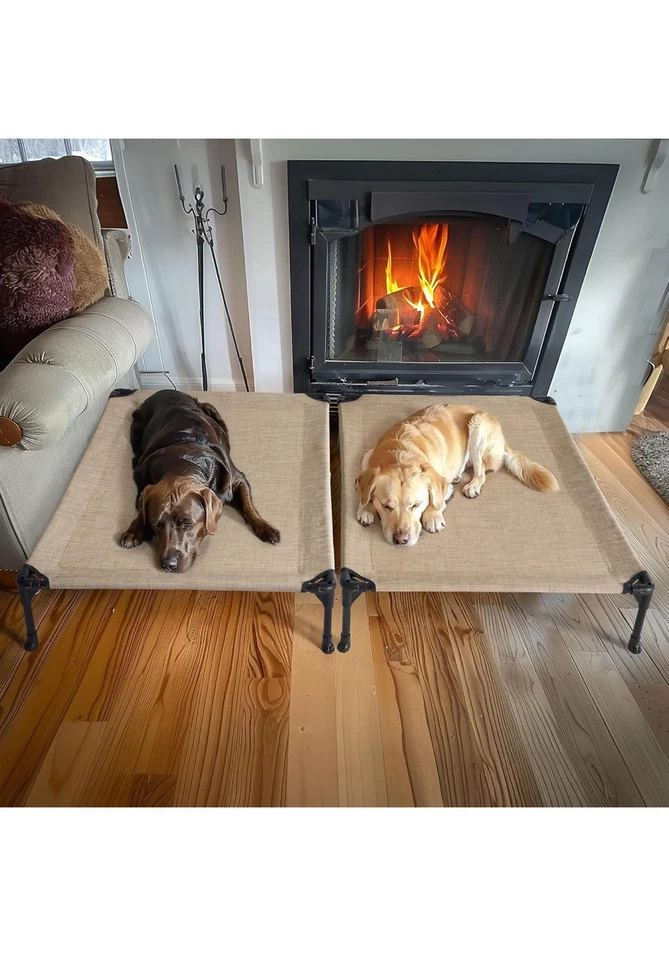 Veehoo pacote com 2 camas de cachorro levantadas, cama de cachorro elevada de resfriamento, berço portátil para animais de estimação - Imagem 2 de 4