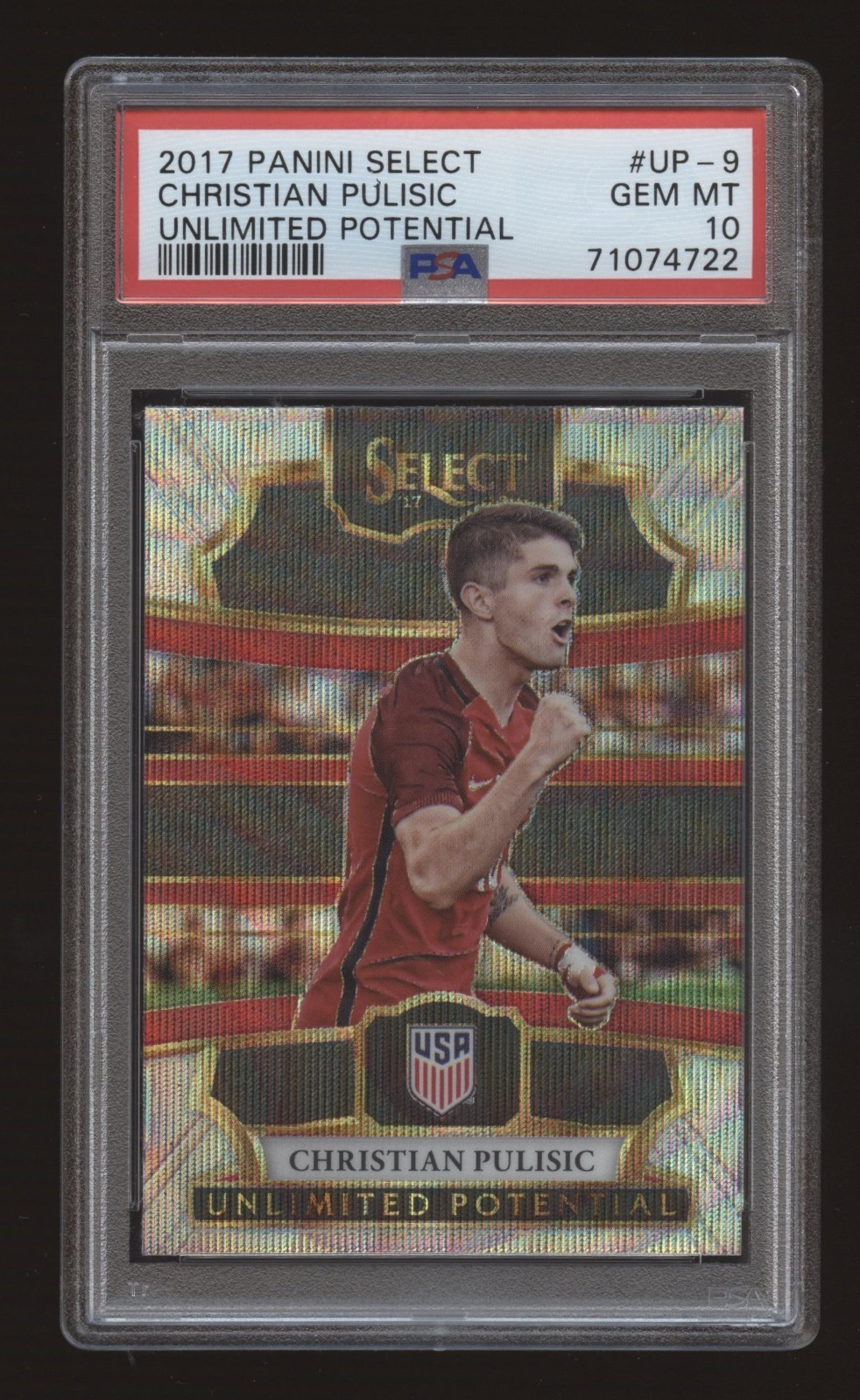 2017 Panini Select Unlimited Potential Prizm Christian Pulisic #9 PSA 10