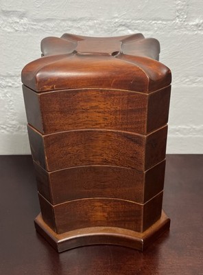Wooden Jewelry Box Vintage Bombay Company Dark Wood Tiered Swivel Trinket Box 03