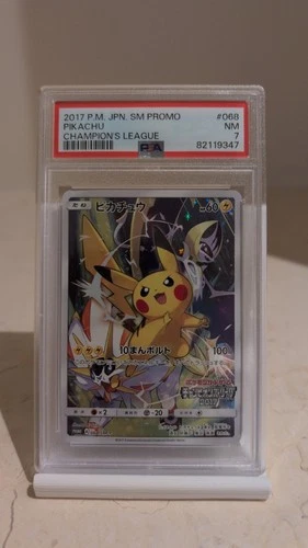 PSA 7 Pikachu Champions League 2017 Promo 068/SM-P
