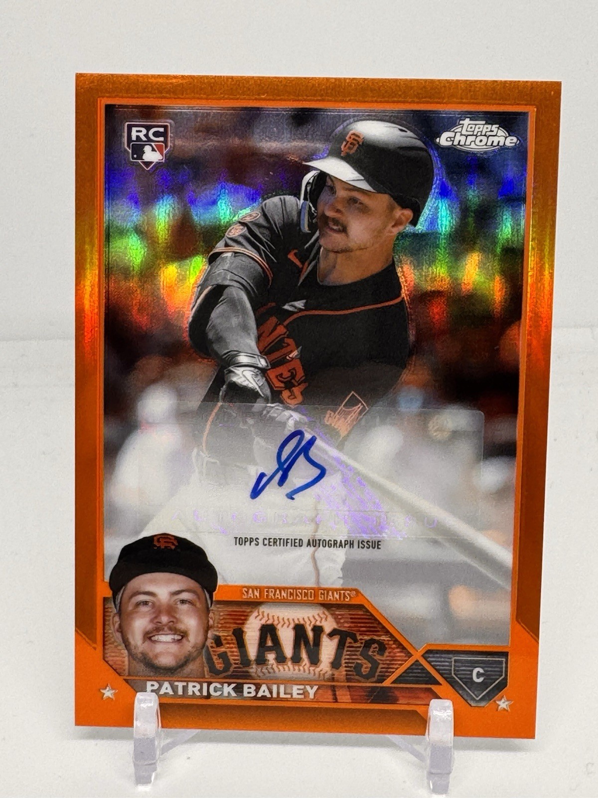 Patrick Bailey 2023 Topps Chrome Update Rookie Auto Orange /25 Giants Guardians