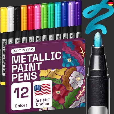 BESUCHE DEN ARTISTRO-STORE Artistro Metallic Marker Metallish Acrylstifte, Pre-Aktiviert, Metallic Stifte