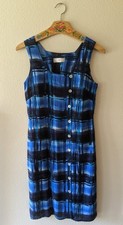 Vtg Y2K 100% Viscose Lightweight Strap Sleeve Summer Tank, Shift, Straight Dress