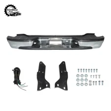 Complete Chrome Steel Rear Bumper For Chevy Tahoe Suburban/GMC Yukon 2000-2006
