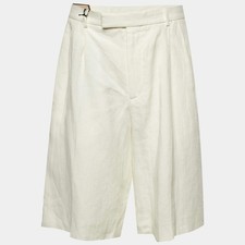 Gucci Ivory Linen Pleated Shorts MWaist 33