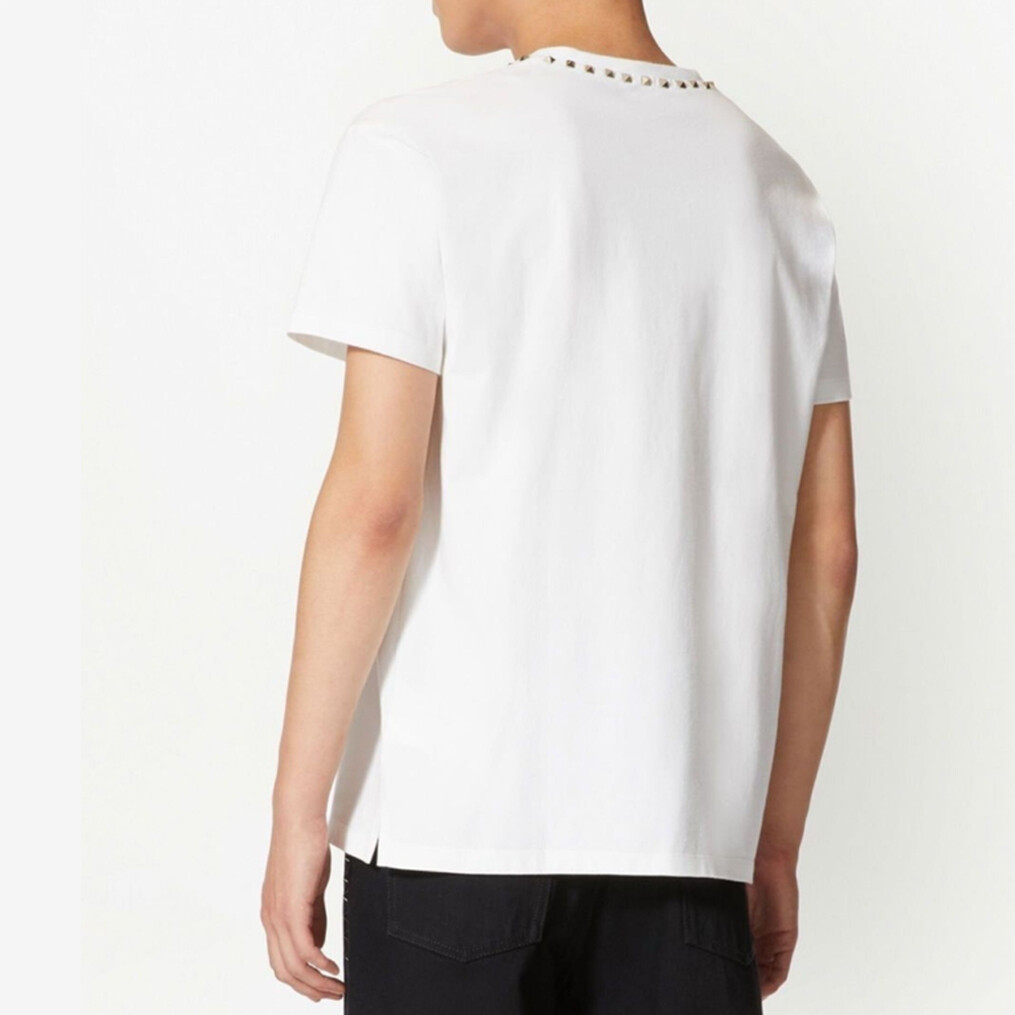 VALENTINO Tシャツ Valentino Garavani Cotton T-Shirt with Metallic V Detail