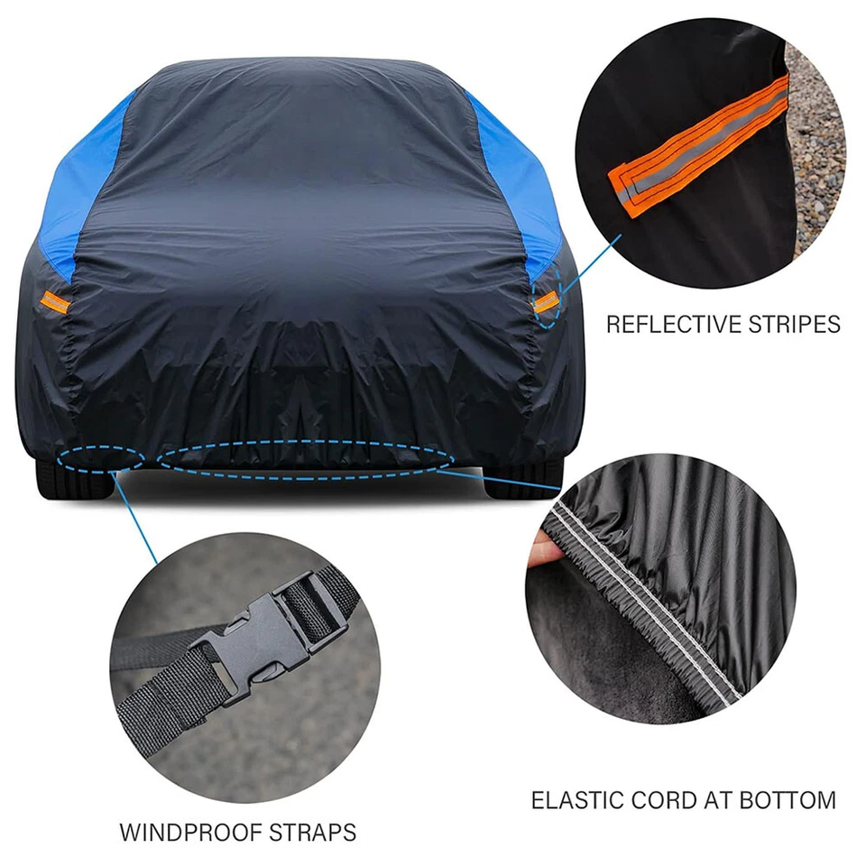 Full Sedan Car Cover Waterproof All Weather Protection  Rain Dust UV Resistant - Image 4 of 4