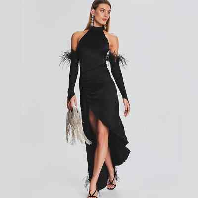 Retrofete Sabrina Sab Midi High Slit Cocktail Dress | eBay