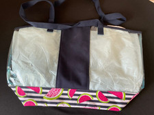THIRTY-ONE "IN THE CLEAR" BLUE TOTE BAG SLICE OF SUMMER WATERMELON PRINT BEACH