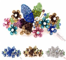 Woman Rhinestones Crystal Metal butterfly flower hair claws Barrette hair clamp