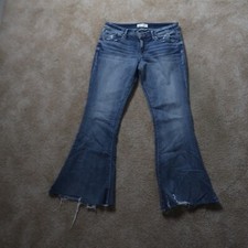 BKE Stella Slim Low Super Flare Jeans Women's 32x31.5 Blue Denim Pants Stretch