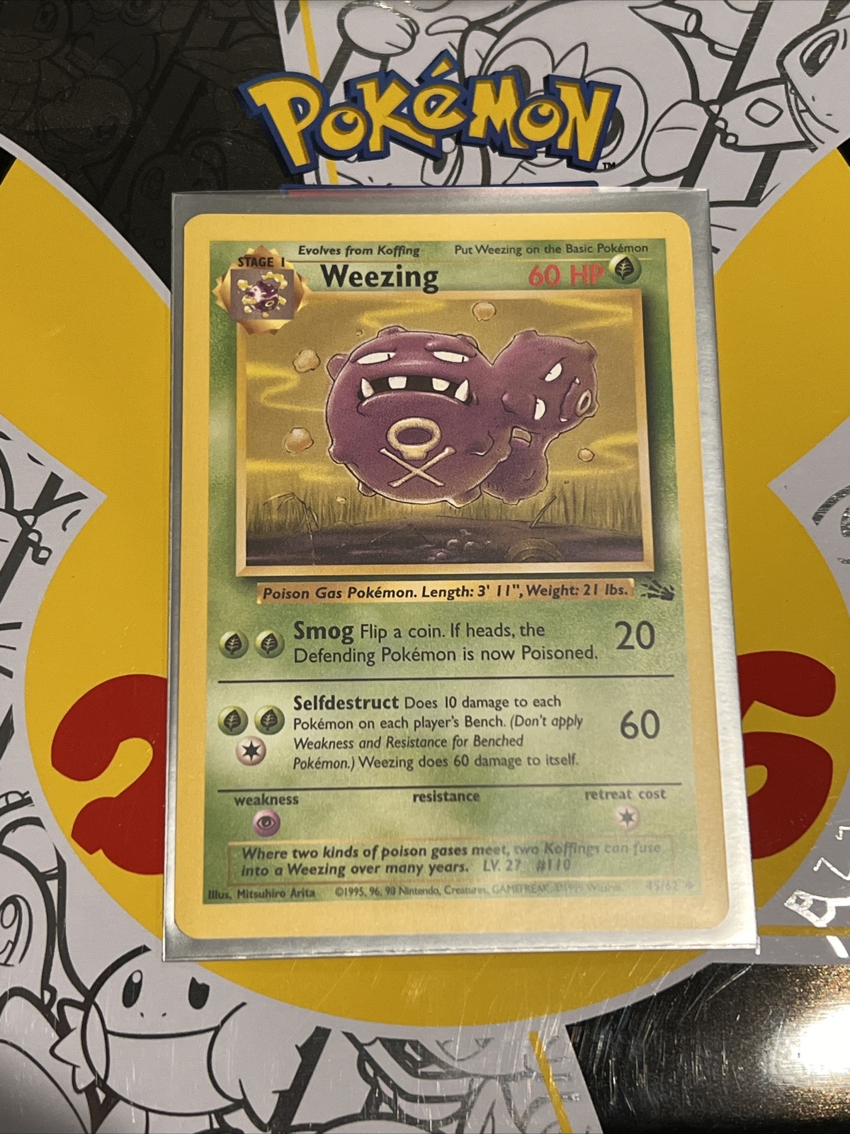 Near Mint Pokémon TCG Weezing Fossil 45/62 Regular Uncommon