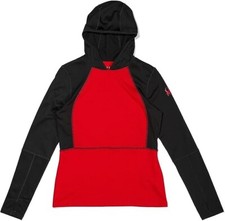 Spyder Women's Charger Hoodie Baselayer Thermal Ski Top Large Red Black