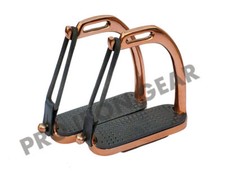 4"/4.25/4.50/4.75"/5" Rose Gold Peacock Horse Stirrups Equestrian Fillis Stirrup
