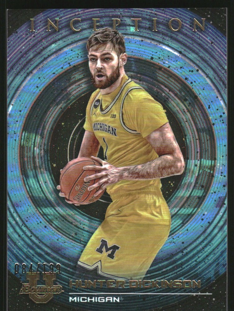 2022-23 Bowman Inception University Aqua Foil V1 #13 Hunter Dickinson /199