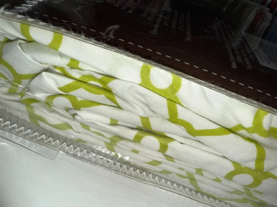 JUEGO DE SÁBANAS AJUSTABLES DOBLES X PROFUNDAS Verde Blanco Brocado Jonathan Adler ALGODÓN NUEVO EN PAQUETE 3 PIEZAS Foto 4 de 4