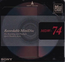5 Sony MDW-74 MiniDiscs (early Sony style) USA shipping