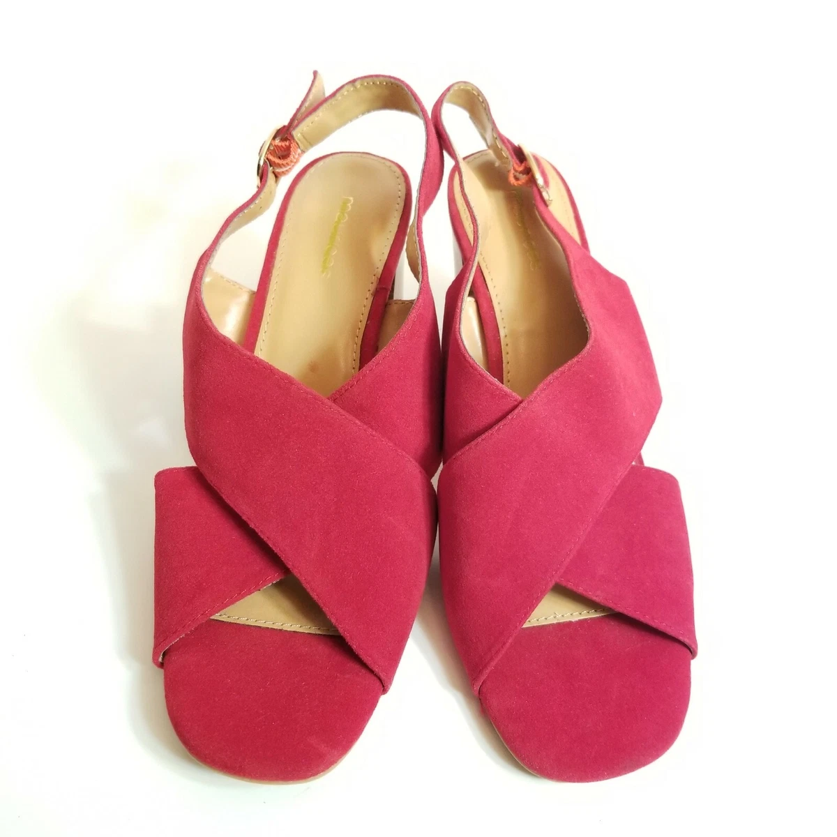 Maurice s Red Jane Criss Cross Open Toe Heeled Sandals. Wide