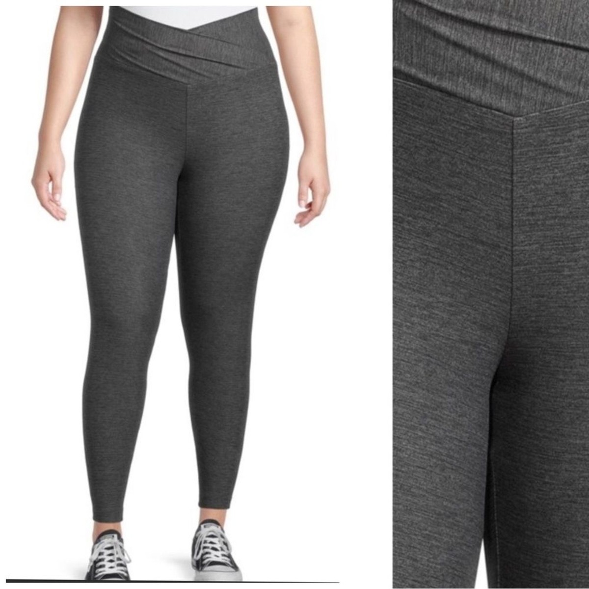 Nobo leggings Sueded Crossover Ankle Leggings Heather gray high rise medium  7/9