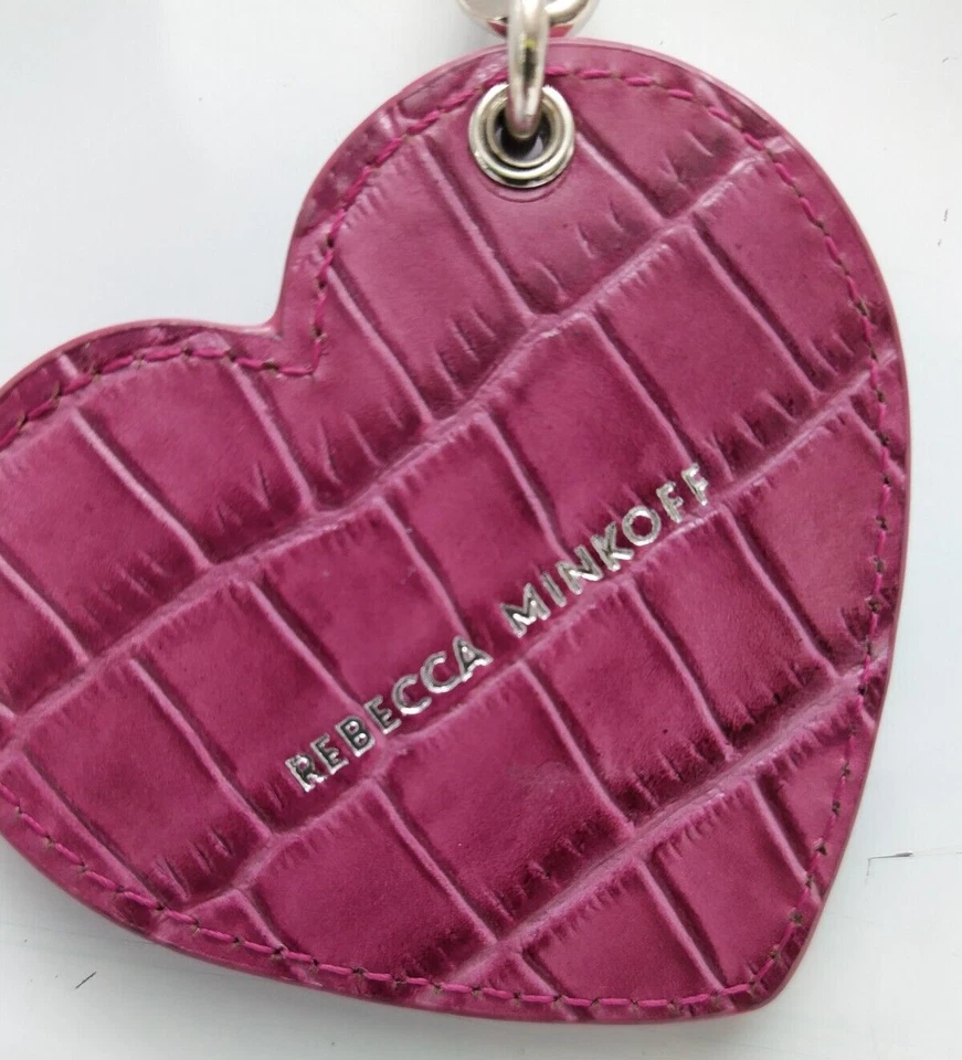 Rebecca Minkoff Red Heart Leather Studded Key Fob - Keychain - Bag Charm - Image 4 of 4