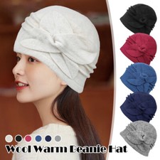 Womens Wool Warm Hat Wool Beanie Winter Wool Beret Cycling Hat