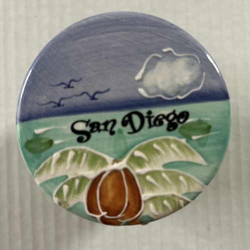 Scatola Keepsake a cerniera in ceramica con San Diego scritta sulla parte superiore - Foto 6 di 7