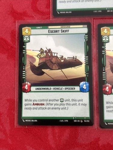 3x Star Wars Unlimited - Escort Skiff - 114/252 Spark of Rebellion x3 - Picture 3 of 6