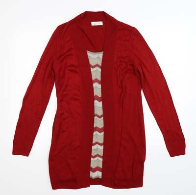 Per Una Damen rot U-Ausschnitt gestreift Viskosemischung Pullover Größe 10