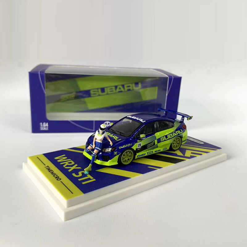 Time Micro 1:64 Subaru WRX-STI Alloy Die-Cast Vehicle Collection Model Car -Blue