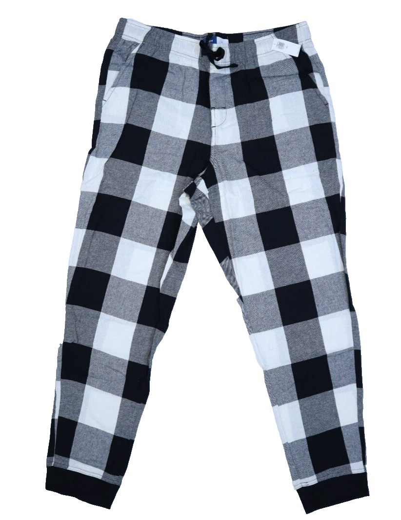 White Buffalo Plaid Grey And White Plaid Pajama Pants Jogger Pants