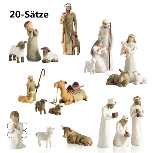 20teiliges Krippenset Born Scene Willow-Tree Figur Kunstharz-Bastelset - Bild 3 von 12