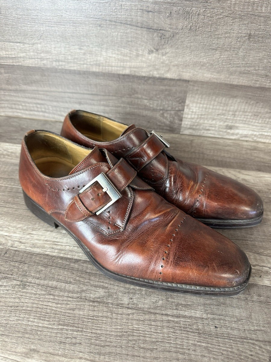 Magnanni CAREY Burnished Cognac Leather Monk Strap Shoes Magnanni Men main image 3