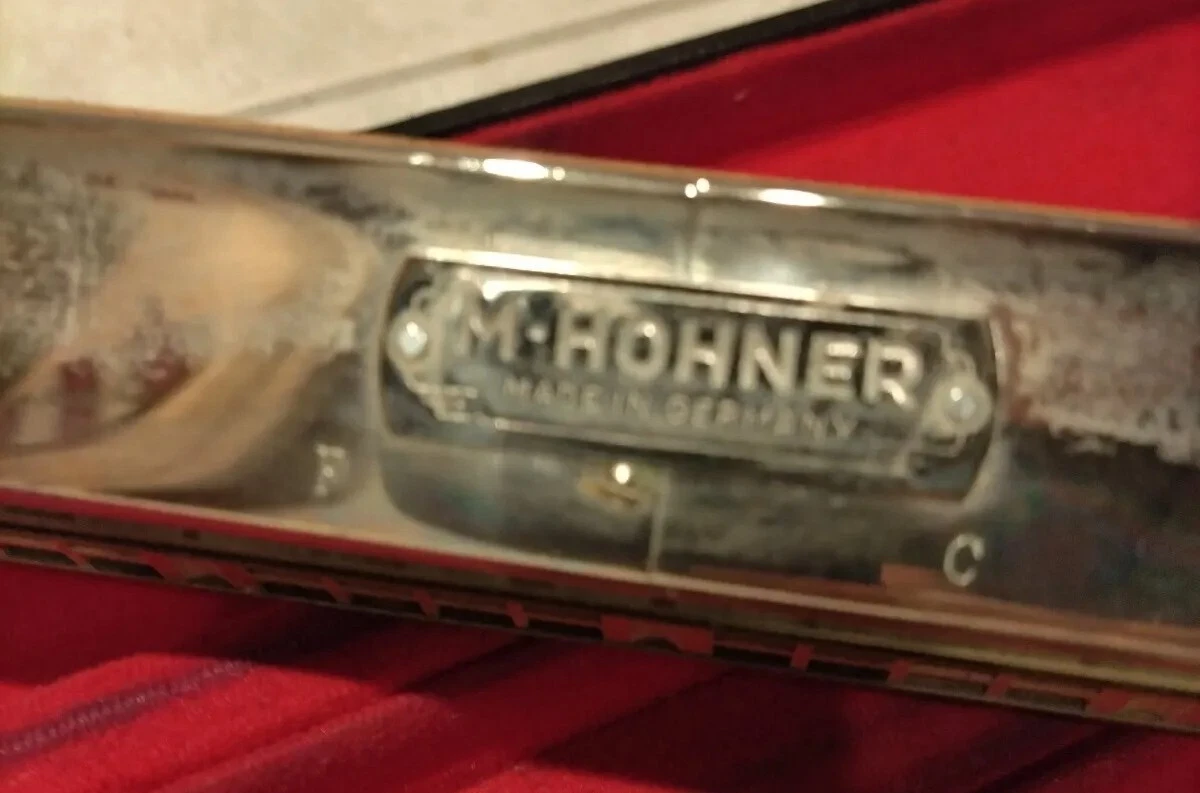Nice Rare M. Hohner 48 Chord Double Bass Harmonica Made In Germany with Case 23