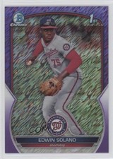 2023 Bowman Chrome Prospects Purple Shimmer Refractor 144/250 Edwin Solano v9t
