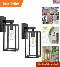 Energy Efficient Black Front Door Lights, 2 Pack