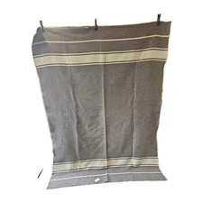 Italian Military Wool Blanket  Italy Made 63" × 86" New W/ Tags Gray VTG Star