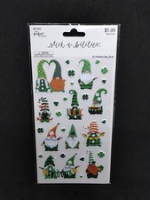 St Patrick's Day Gnome Clover Luck Puffy Stickers Planner DIY Crafts Scrapbook