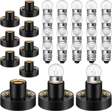 30 Pieces E10 Screw Mini Bulbs Warm White Light and E10 Mini Screw Type Bulb Soc