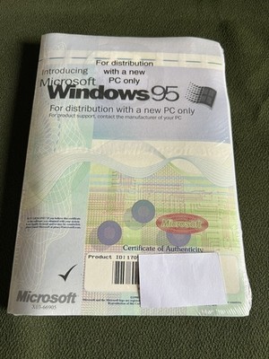 Microsoft Windows 95 Brandneu, versiegelte CD & Handbuch