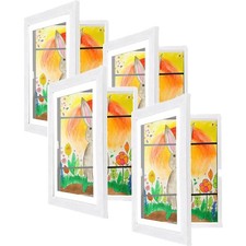 Kids Artwork Frames 8.5x11, Changeable Picture, 4-Pack White Decor