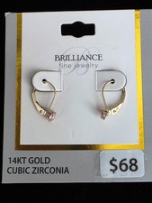 Neu 14 Kt Gold Rosa Zirkonia Leverback Ohrringe mit Etikett 0,66 Gramm 14k 