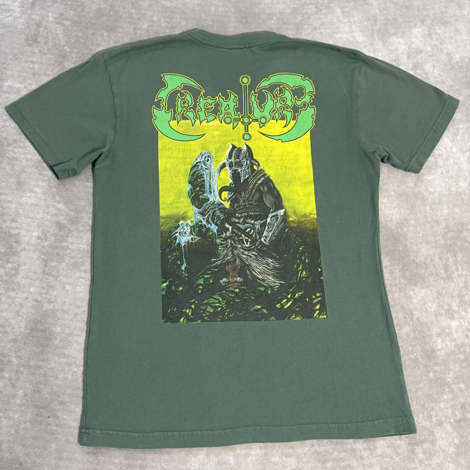 S Shirt Mens S Green Graphic Viking Death Metal Green