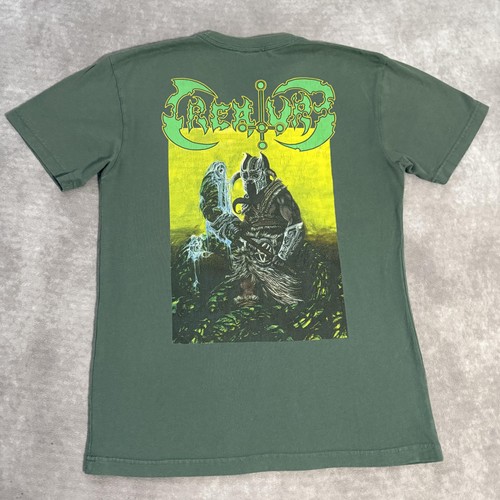 Vintage Creature Skateboards Shirt Mens S Green Graphic Viking Death Metal Green