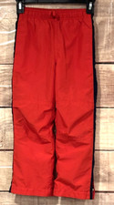 OshKosh Kids 7 Red Windbreaker Pants Pockets Elastic Waist Zip Hem Mesh Lining