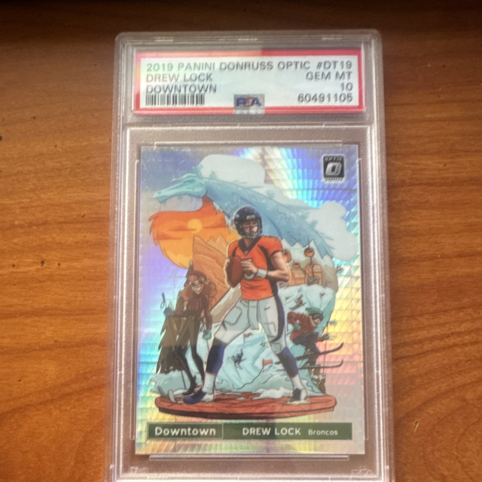 Panini 2019 Donruss Optic Downtown Drew Lock DT-19 PSA 10 Rookie Broncos