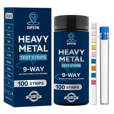 9 Way Heavy Metals Water Test Strips, 100ct Home Water Testing Kit for Iron, ...