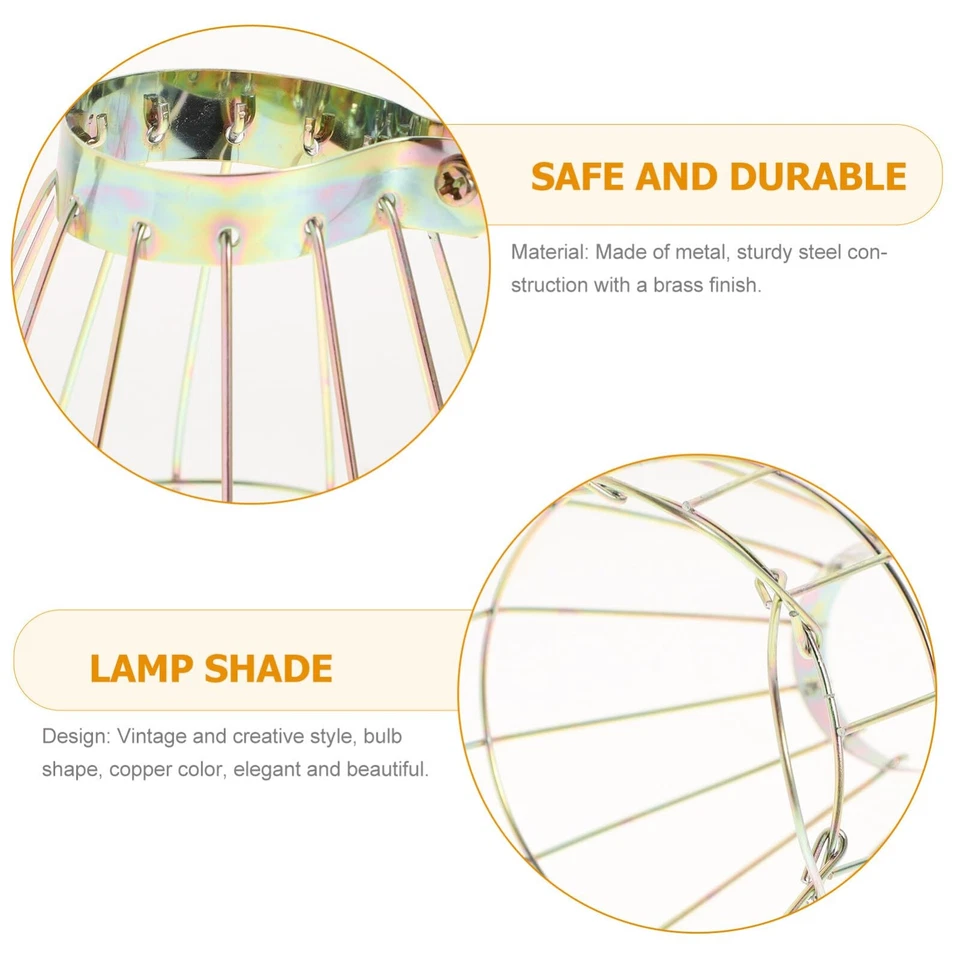 Protector de jaula de luz vintage 6 piezas jaula de alambre de metal lámpara pantalla bombilla vintage co... Foto 3 de 4