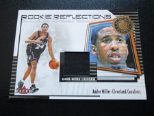 ANDRE MILLER 2000-01 FLEER AUTHORITY ROOKIE REFLECTIONS GAME WORN UNIFORM CARD. rookie card picture
