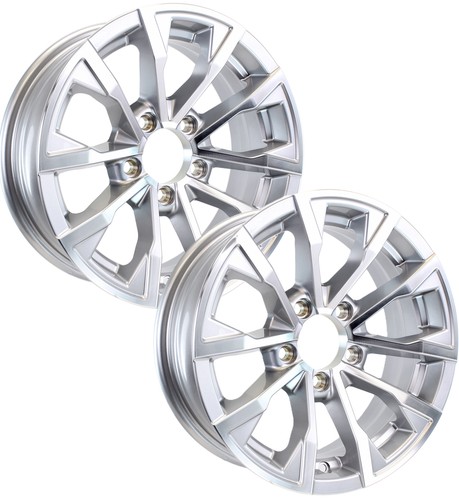 2-Pack Aluminum Trailer Wheel 15X5 15 Inch Silver Machined 5 Lug Rim